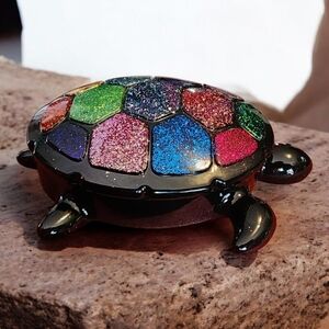 Glitter Turtle Trinket Box - Multicolor Shell